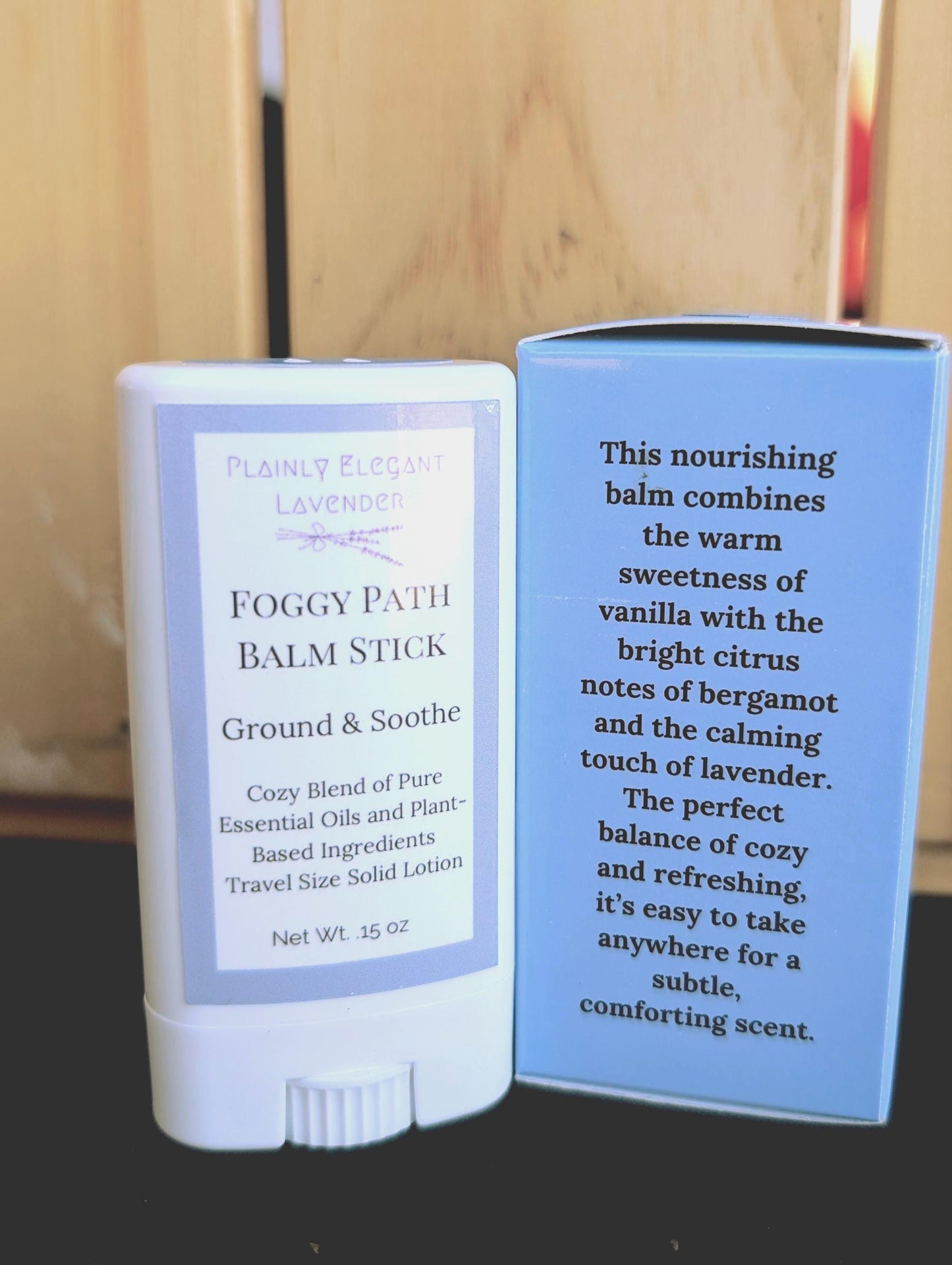 Foggy Path Solid Lotion Balm Stick - plant based formula with vanilla, bergmont and lavender
