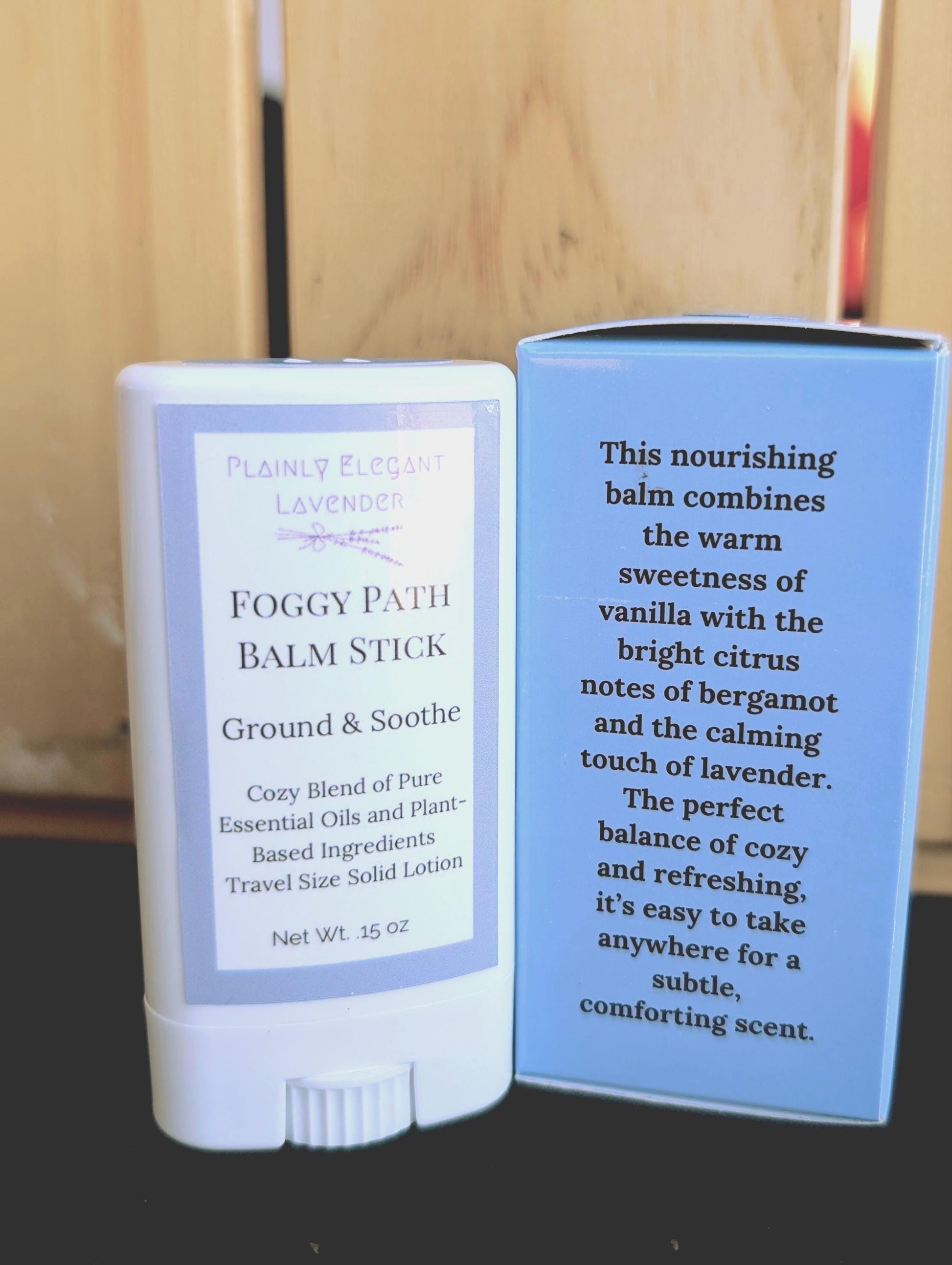 Foggy Path Solid Lotion Balm Stick - plant based formula with vanilla, bergmont and lavender