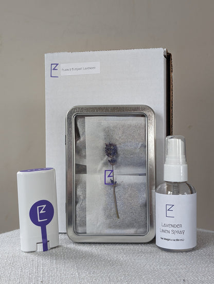 Infuse Lavender Gift Set - scents of lavender including 1 sachet tin, 1 linen/room spray, 1 balm stick (4)