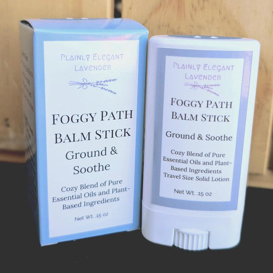 Foggy Path Solid Lotion Balm Stick - plant based formula with vanilla, bergmont and lavender